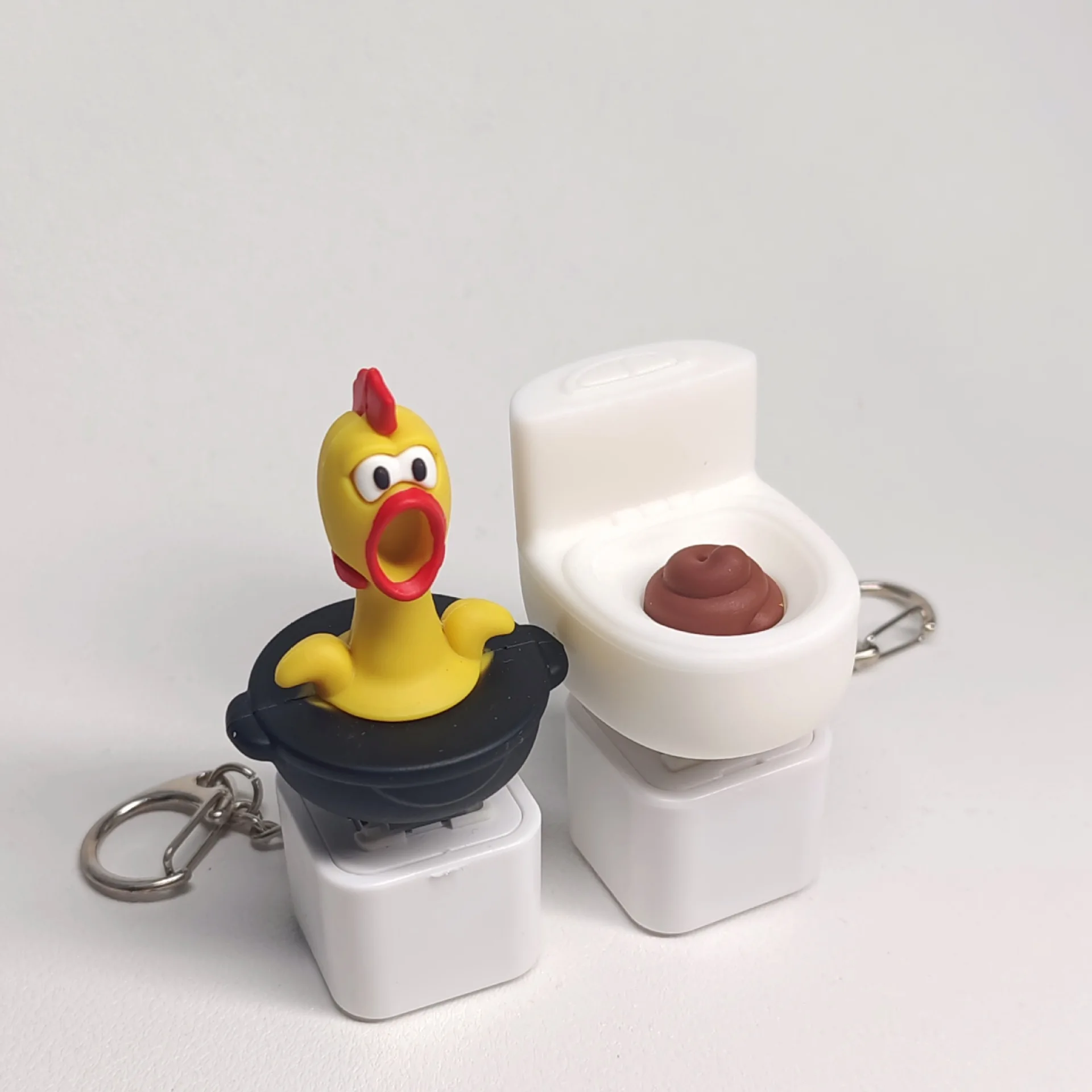 New Fun Voice Button Prank Toy For Pies Keychain Hanger Creative Stress Relieving Gadget Relieve Anxiety Suitable For Party Gift
