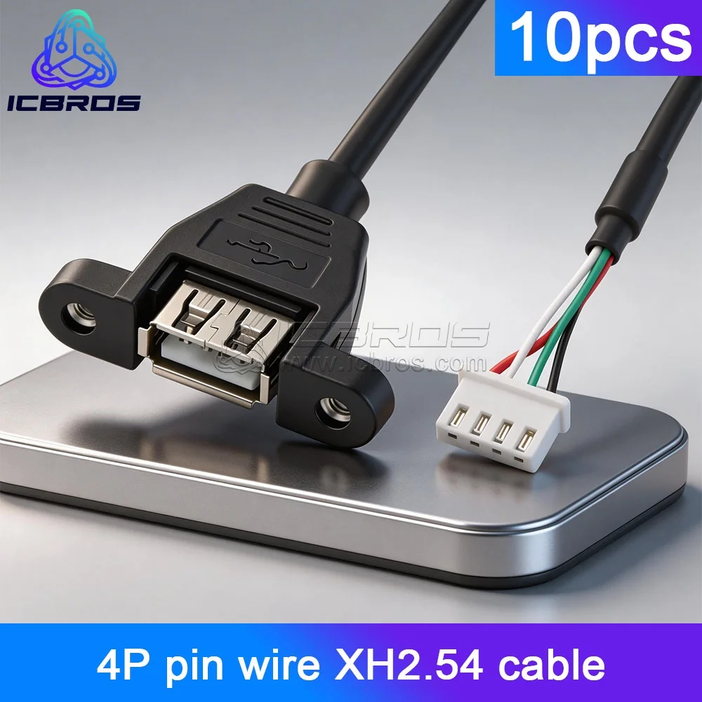 

10 шт. USB 2.0 «мама» на 4-контактный провод XH2.54 кабель USB 2.0 крепление гнездовой разъем ремонтный разъем 4-контактный
