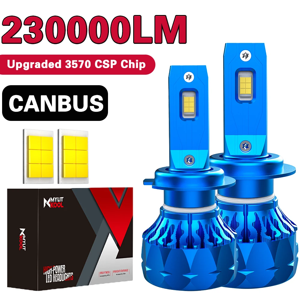 

H11 Светодиодная лампа CANBUS Противотуманная фара H7 Светодиодная фара 230000LM H4 H1 9005 HB3 9006 HB4 9012 Светодиодные фонари для автомобиля 6000K 3570 CSP