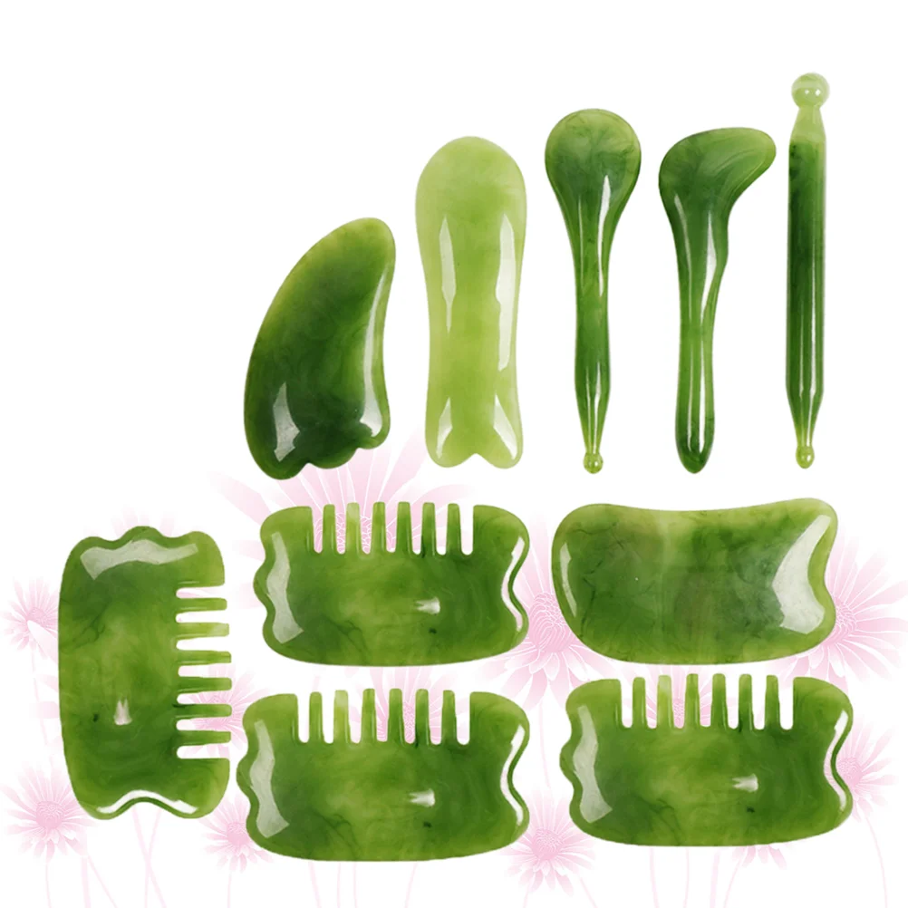 

Face Massager Gua Sha Board Scraping Neck 1000X500X030CM Tool Green Massaging Facial Beauty