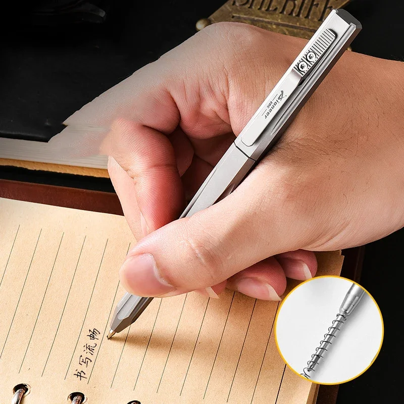 التيتانيوم انزلاق الضغط قلم توقيع بايونير يخصيص الملونة الدفاع عن النفس EDC المحمولة قلم تخطيطي للرجل #5