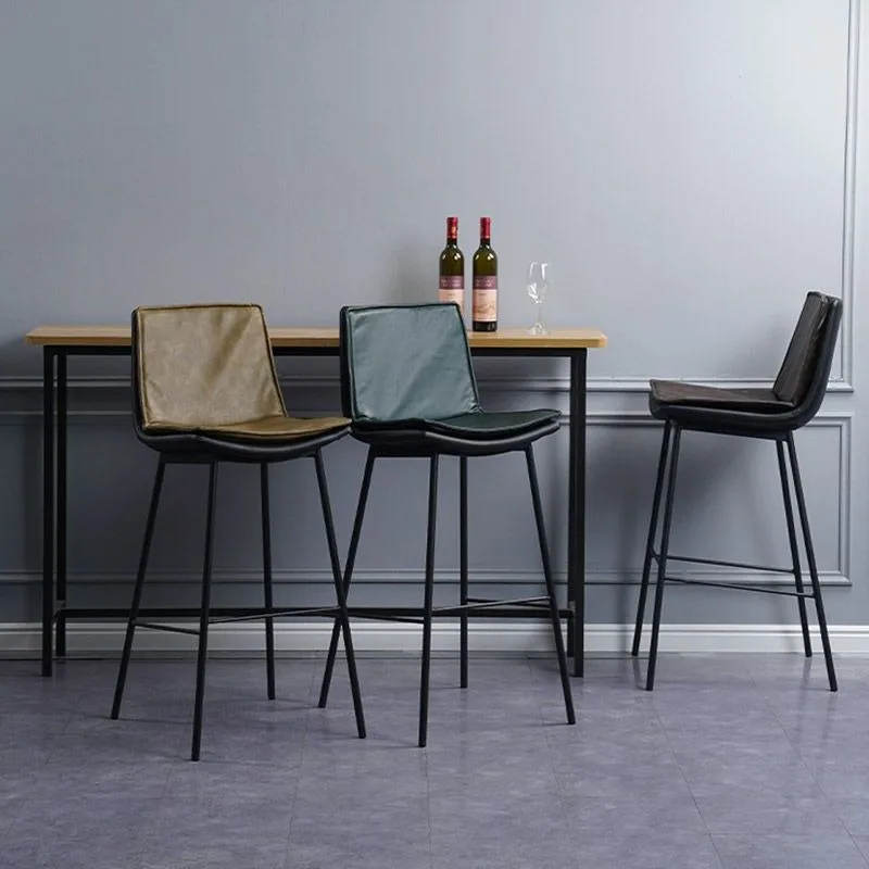 

Gold Metal High Stool Luxury for Cafe Counter Bar Stools for Kitchen Dining Chair Chaise Bar Nordic Velvet Bar Chair