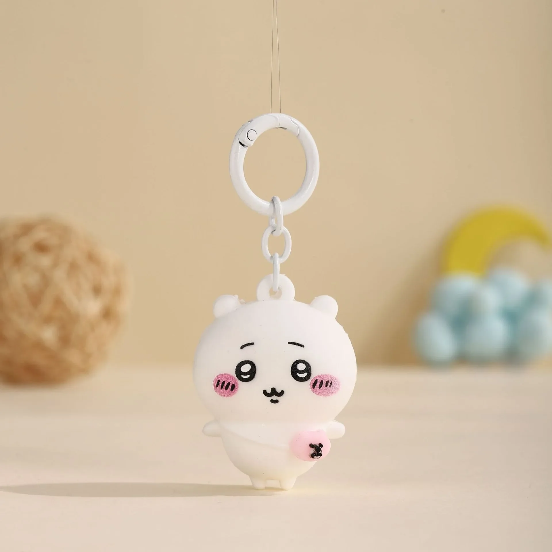 Cute Chiikawa Usagi 3D Pendant Keychain Mini Plush Doll Figure Hachiware Kawaii Bag Charm Keyring Ornament Gift for Kids Girls - view 2