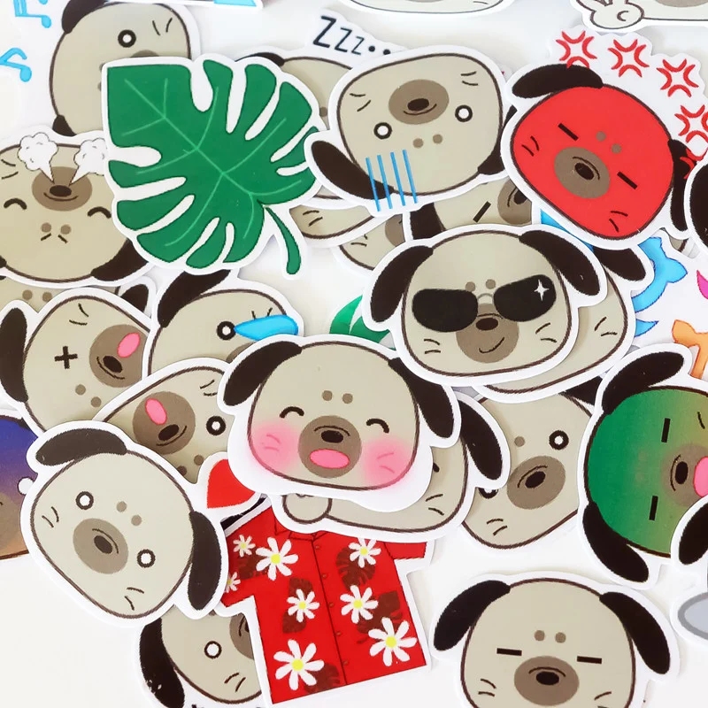 40pcs/lot Colorful Dog Paper Stickers Skateboard Fridge Guitar Laptop DIY Waterproof Classic Sticker For Kid Toy Decal