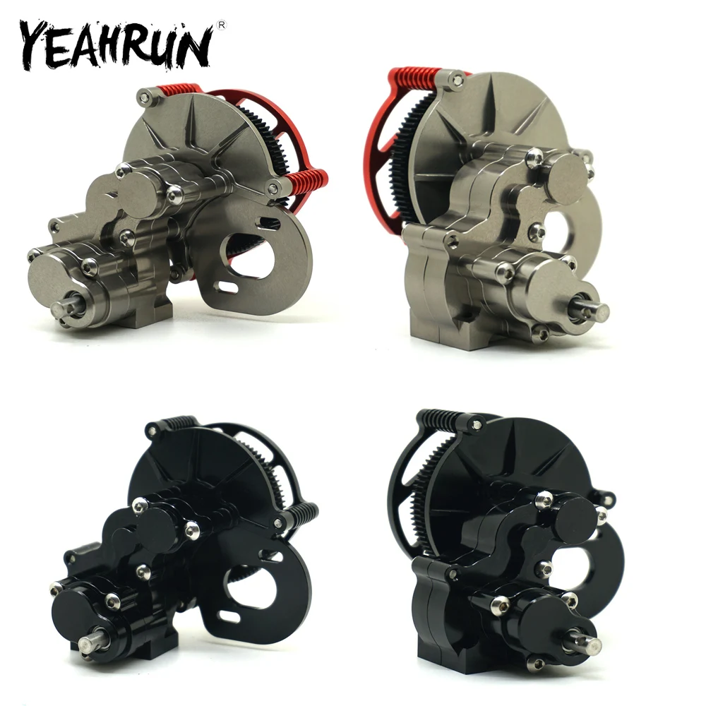 

YEAHRUN Aluminium Alloy Transmission Gearbox/Center Gearbox with Motor Gear For Axial SCX10 1/10 RC Crawler Car Upgrade Parts