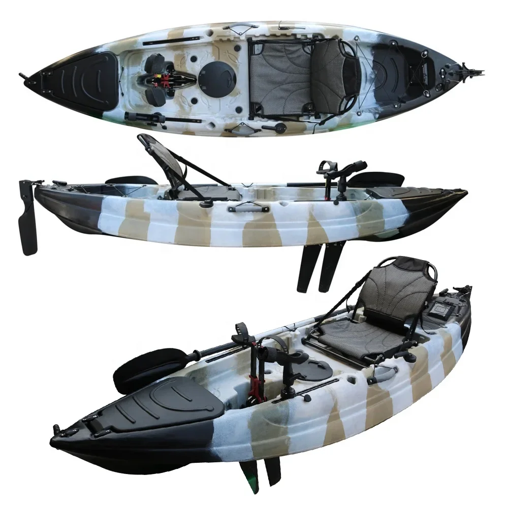 

2024 New Economic Peddle Drive Fishing Sea Kayak Sit in Single Sit on Top Kayaks, Foot Pedal Kayak for Tourist Resort,Fins Pedal