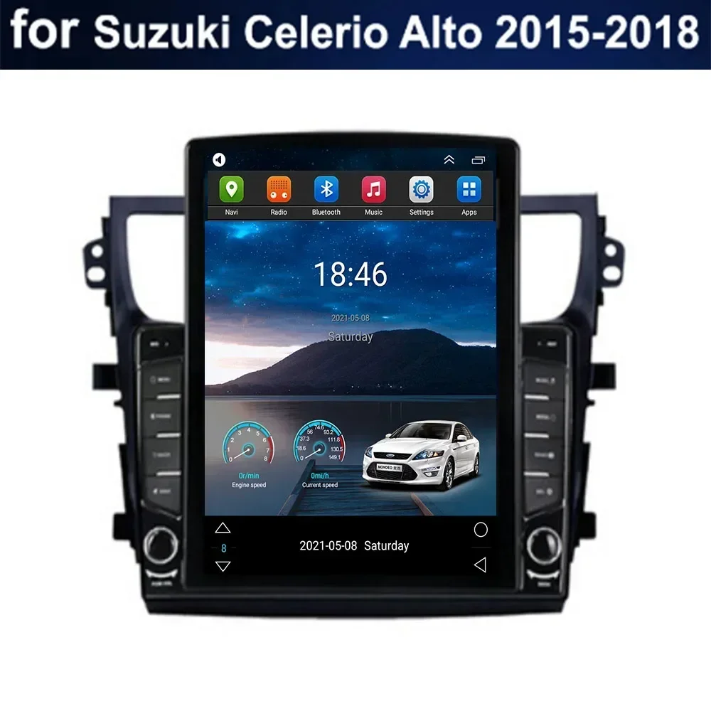 For Tesla Style 2 Din Android 13 Car Radio For Suzuki Celerio Alto 2015+  Multimedia Video Player GPS Stereo Carplay RDS Camera