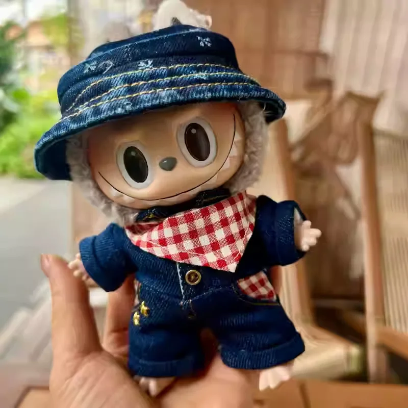 Nur Kleidung 15/17 cm Puppenkleidung Vinyl Anhänger Puppenkleidung Cowboy Overall Hut Set Herzschlag Macaron Zubehör Geschenk