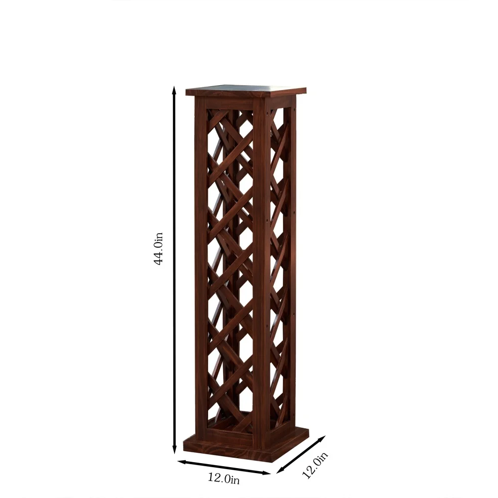 12 Bottles Freestanding Wine Rack Wine Storage Rack Freestanding Display Rack Kitchen Pantry Cellar Walnut Storagefor Kitchen