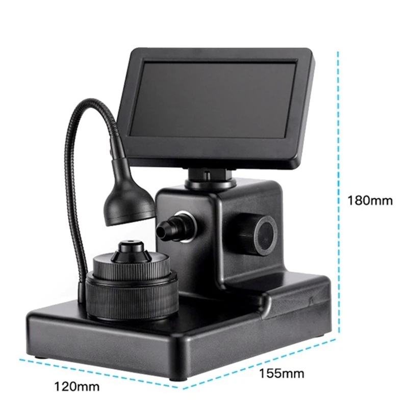 500X Digital Microscope 720P 4.3 Inch Display High Definition 300,000 Pixels Diamond Waist Size Detect Microscope for Jeweler