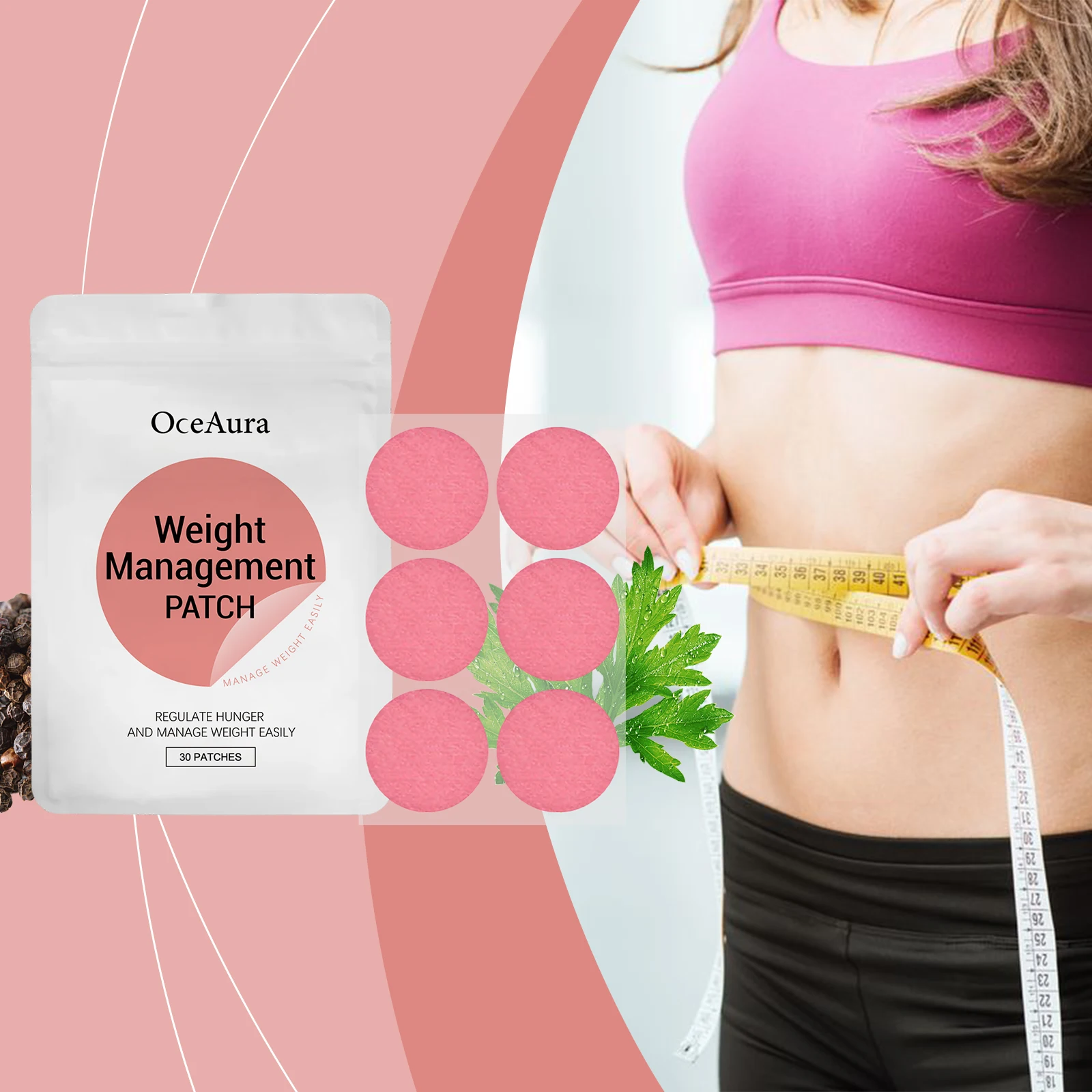 Parche para el cuidado del cuerpo: equilibra las hormonas del hambre en el cuerpo, material respetuoso con la piel (no irritante), ajuste cómodo y sin carga