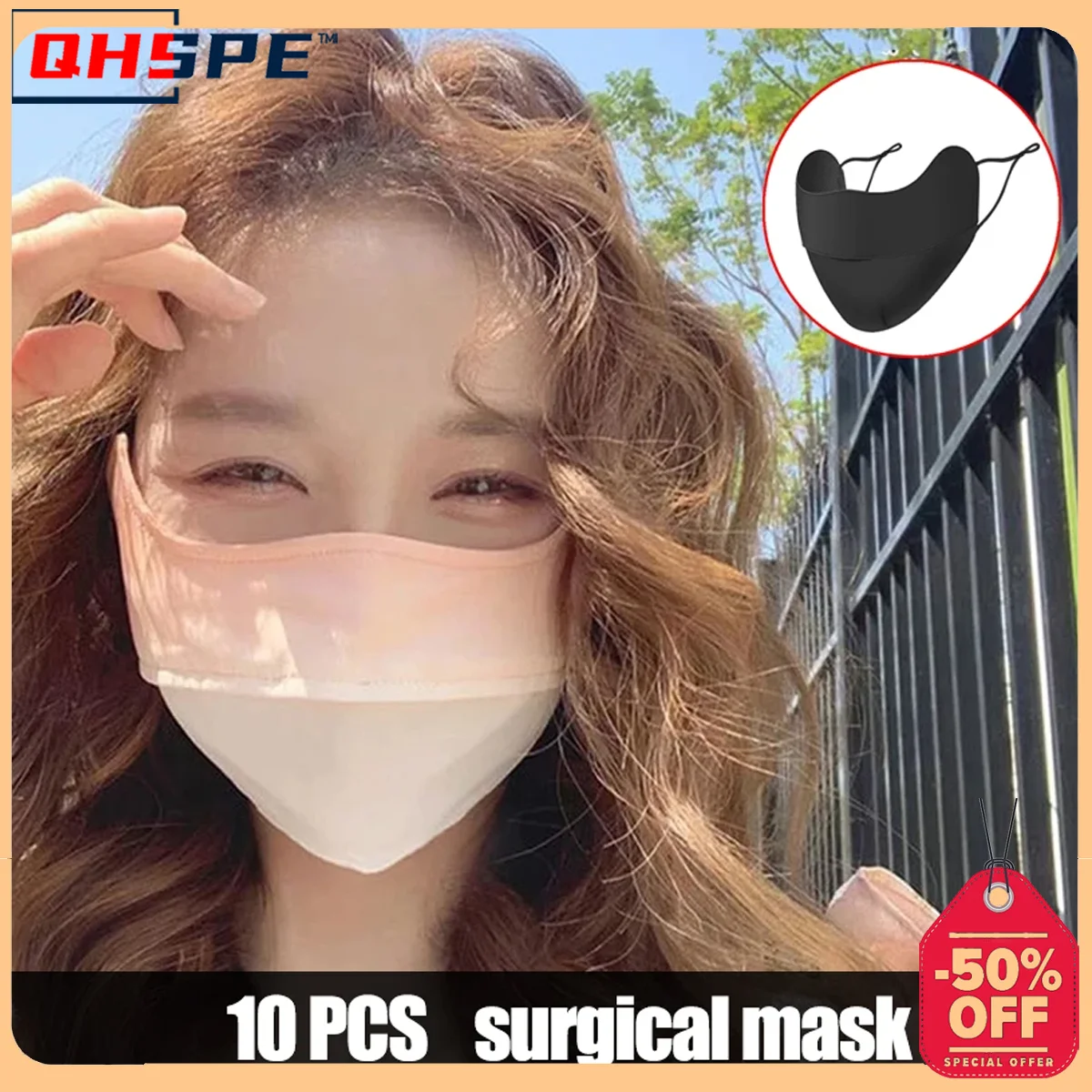 Summer Adjustable Breathable Gradient Ice Silk Face Mask Uv Sun Protection Men Women Outdoor Running Cycling Sports Mask