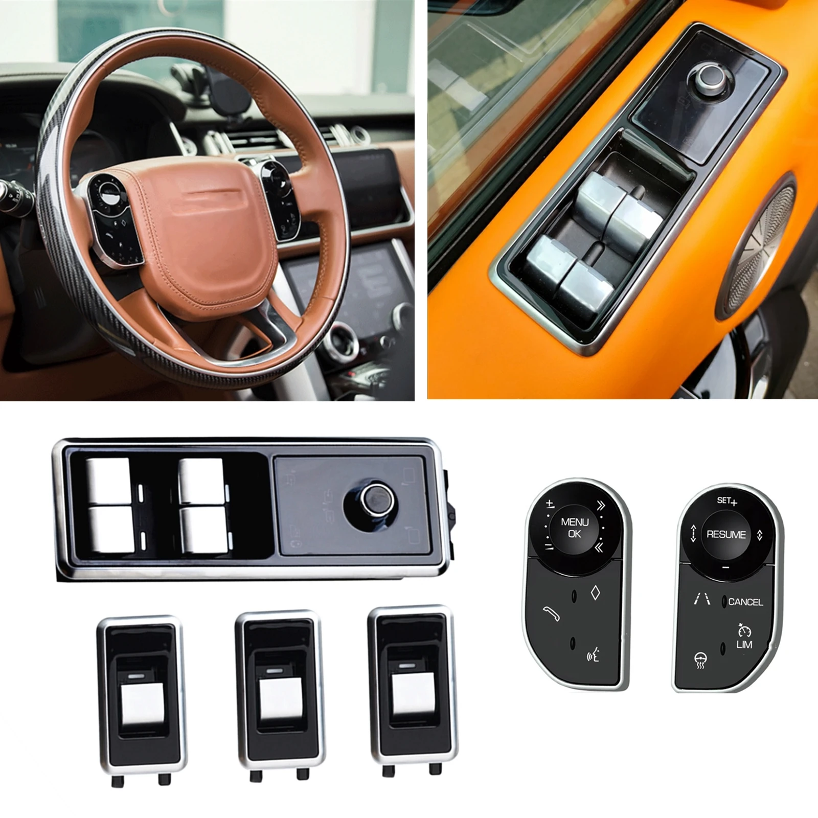 

LCD Steering Wheel Control Button Window Digital Switch Retrofit Kit For Land Rover Range Rover L405 Sport L494 Discovery 5 L462