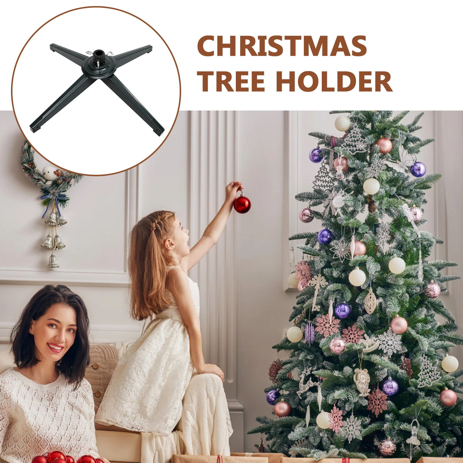 

Christmas Tree Base St 54cm Diameter 2 2cm Tube Foldable Artificial Xmas Bracket Accessories Home Decor Sturdy Rust