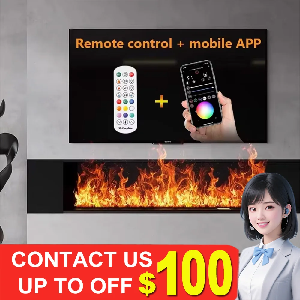 

3D распыленный камин с красочным паровым пламенем, ЭКО, декоративный индивидуальный туман, интеллектуальный внутренний электрический камин с водяными парами