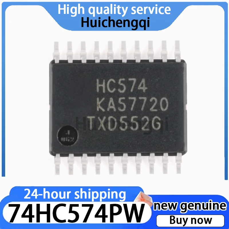 5PCS Original Genuine 74HC574PW, 118 TSSOP-20 Tri State Output Eight Channel D-type Positive Edge Trigger