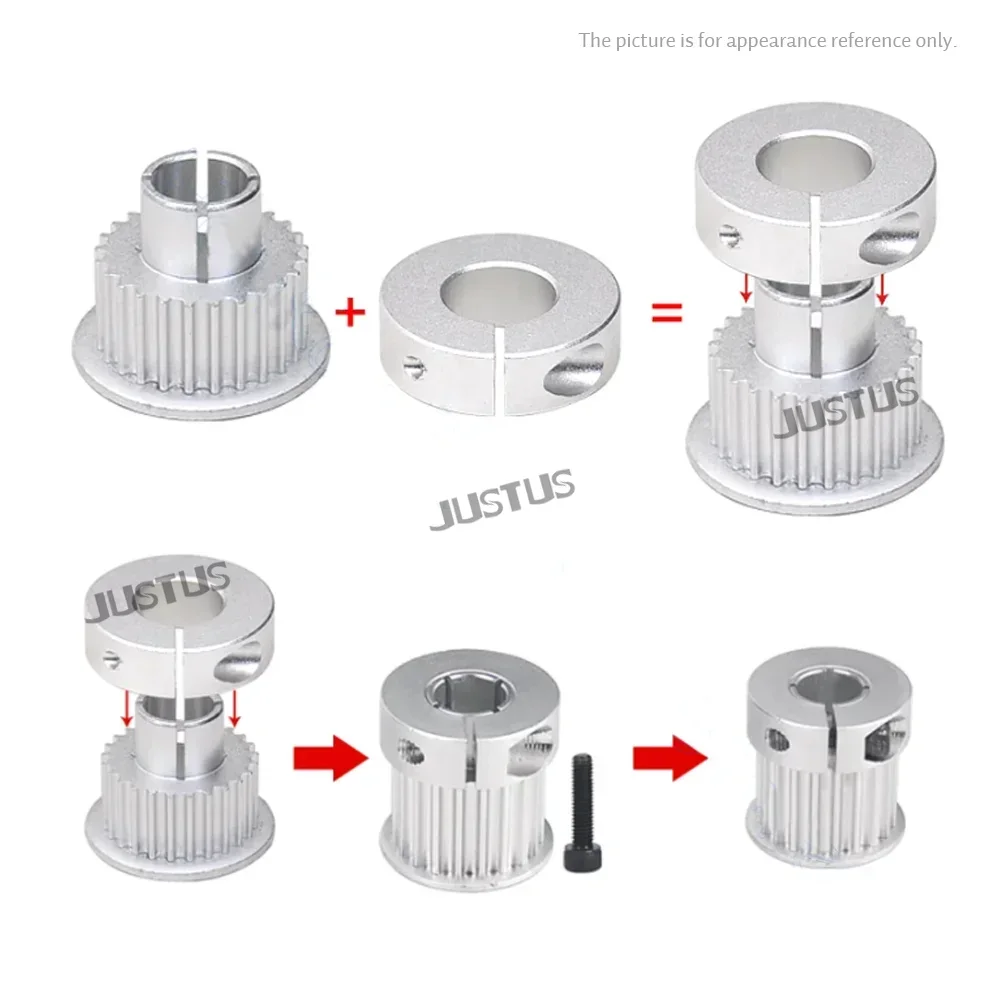 15T/16T/18Zahn HTD 5M K/BF Klemmtyp Synchronräder Bohrung 5-17mm für Riemenbreite 10/15/20mm 3D-Druckerzubehör