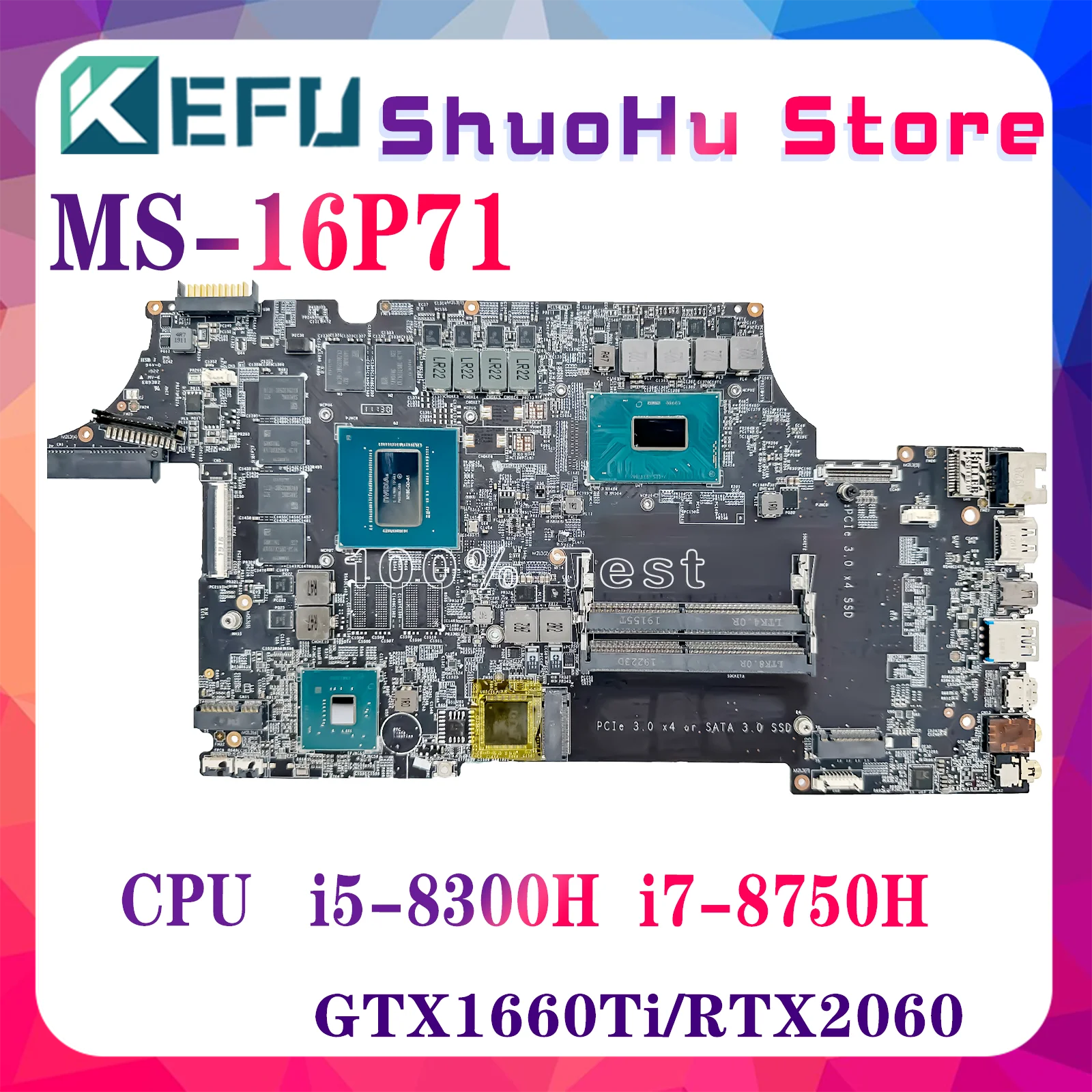 KEFU MS-16P71 Mainboard For MSI MS-16P7 GL63 Laptop Motherboard W