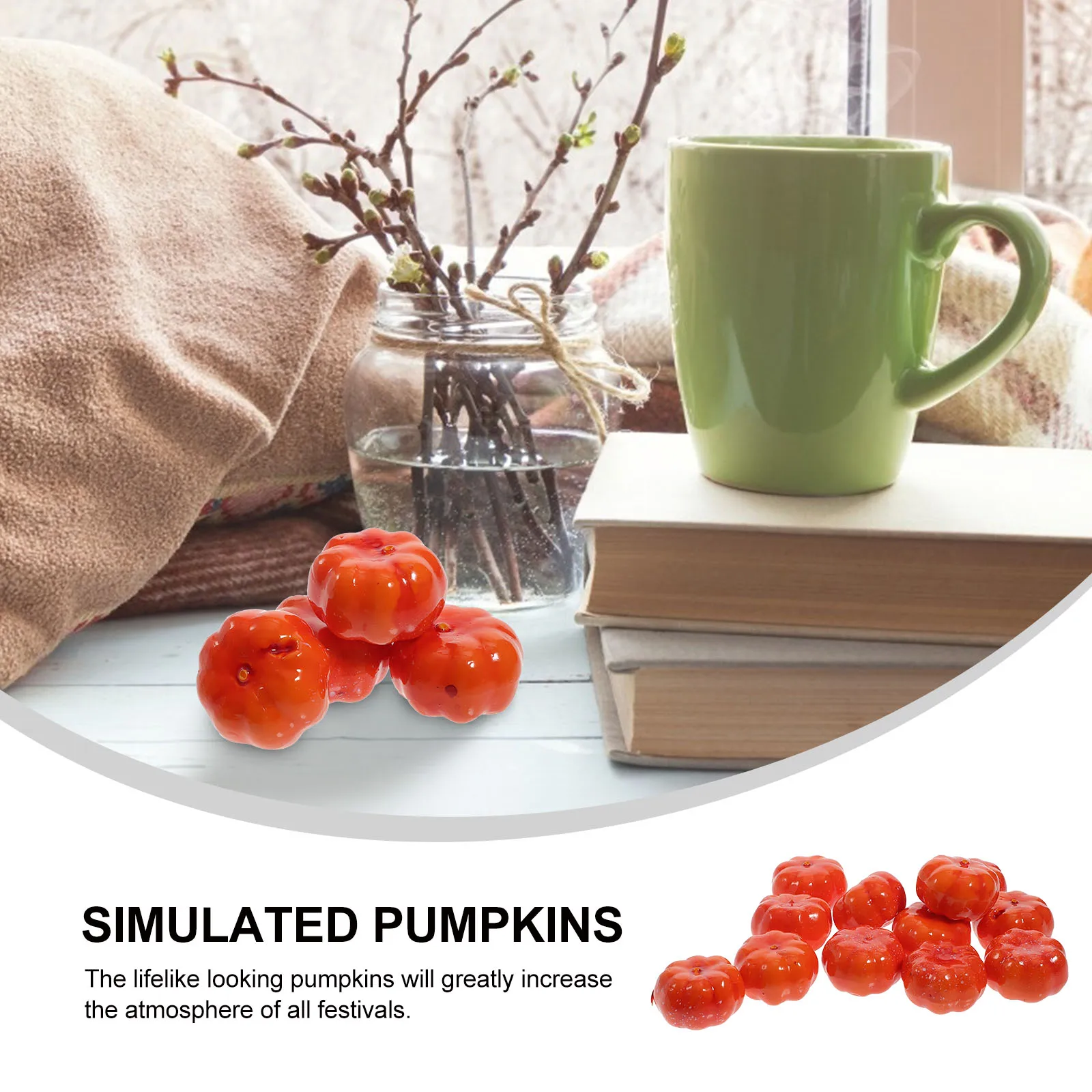 

100 Mini Artificial Pumpkins Fall Home s Halloween Supplies naments Fake Pumpkin Props Simulated Decorations Desktop