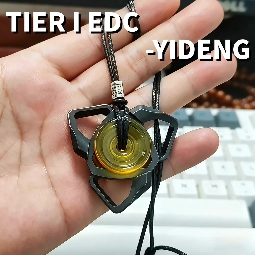 TIER I EDC YIDENG Fidget Spinner Stainless Steel PEI Fidgeting Spinners Necklace Pendant Anxiety Relief Gadgets
