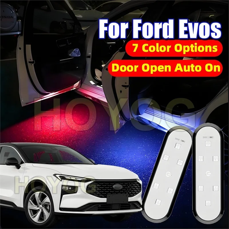 Fit for Ford Evos 2021-2026 USB Rechargeable Wireless 7-Color Car Door Light with an Infrared Sensor and a Magnetic Mount