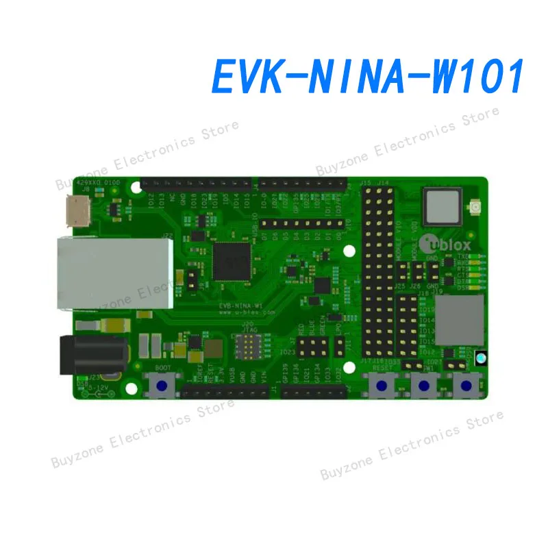 

EVK-NINA-W101 Multiprotocol Development Tools Evaluation kit for NINA-W101 module, RF port available on U.FL connector (J21)