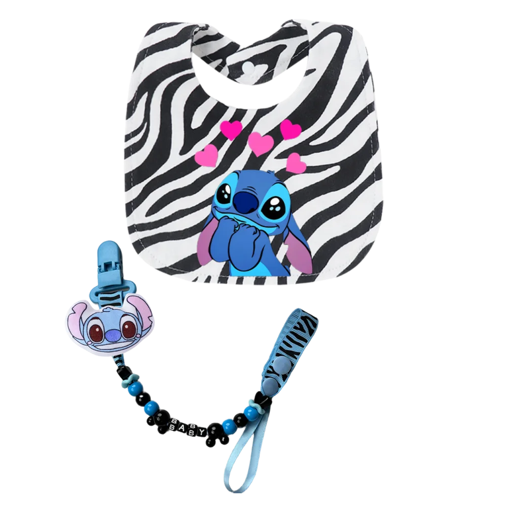 

[Подарочный набор для новорожденных] Симпатичный детский слюнявчик, хлопковый слюнявчик для новорожденных, милый держатель для соски, цепочка-держатель для коляски, подарок для малыша 0-18 месяцев