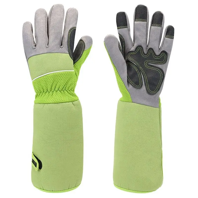 Outdoor Hand Protective Garden Work Gloves Breathable Leather Coated Garden Gloves