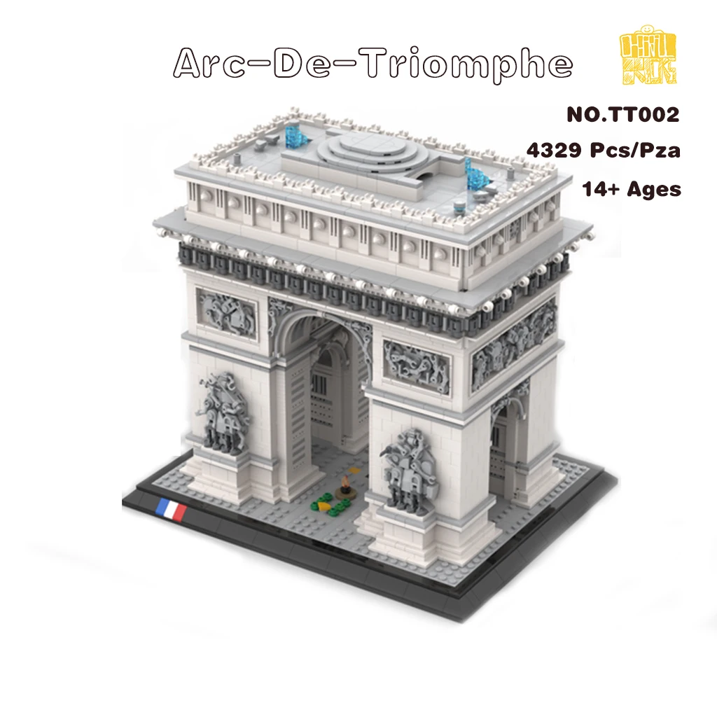 MOC TT002 Arc-De-Triomphe-Paris Model With PDF Drawings Building Blocks Bricks DIY Toys Birthday Christmas Gifts