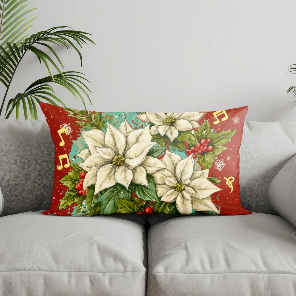 ديكور المنزل عيد الميلاد إكليل البيت المخدة مناسبة ل أريكة غرفة نوم سيارة وسادة غطاء وسادة وسادة الظهر مستطيلة #3