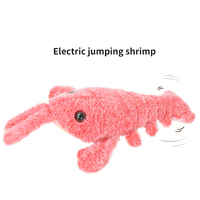 Electric Jumping Cat Toy Shrimp Moving Simulation Lobster Electronic Plush Toys For Pet Dog Cat Children Stuffed Animal Toys