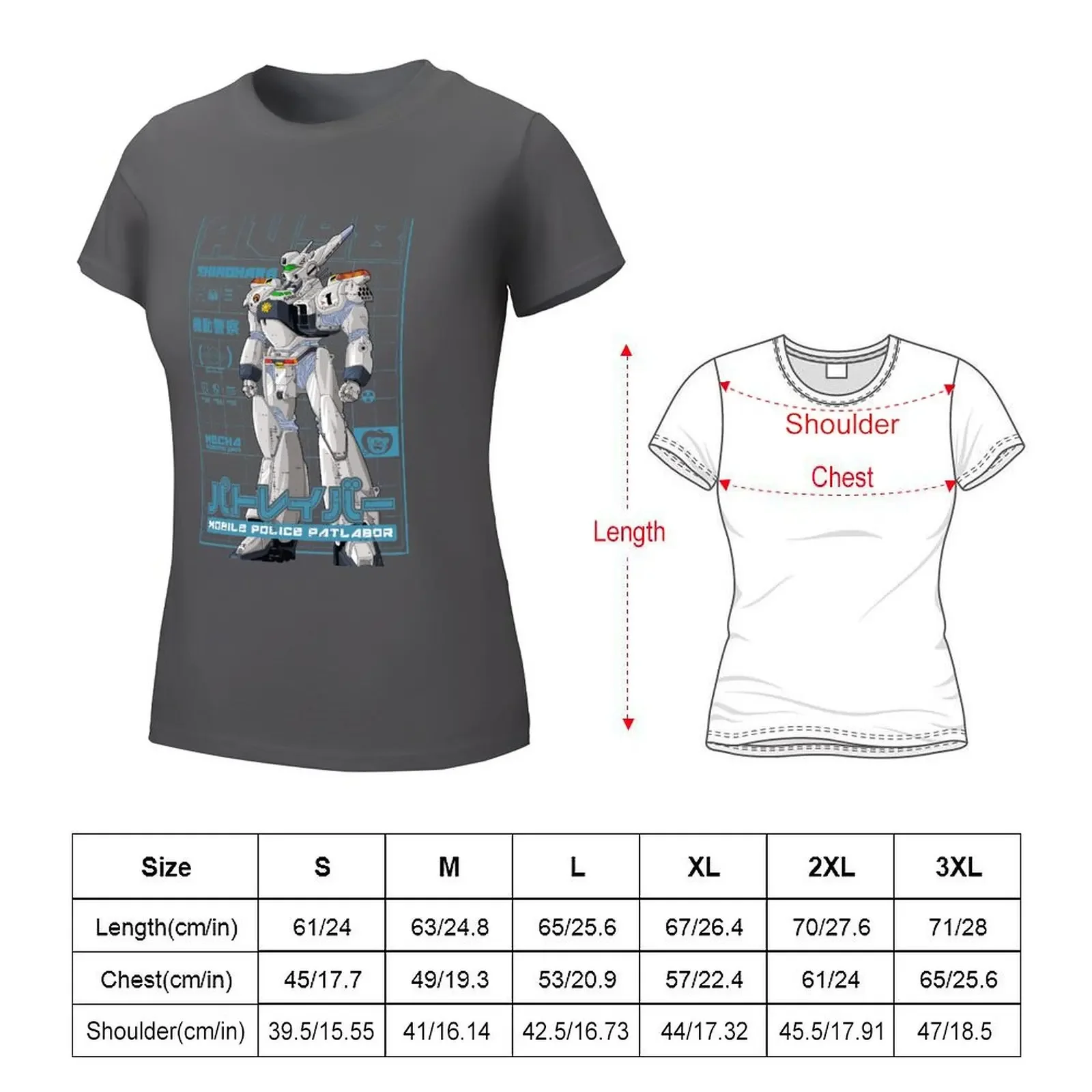 Patlabor AV98 T-shirt tops cute clothes t-shirt dress for Women long