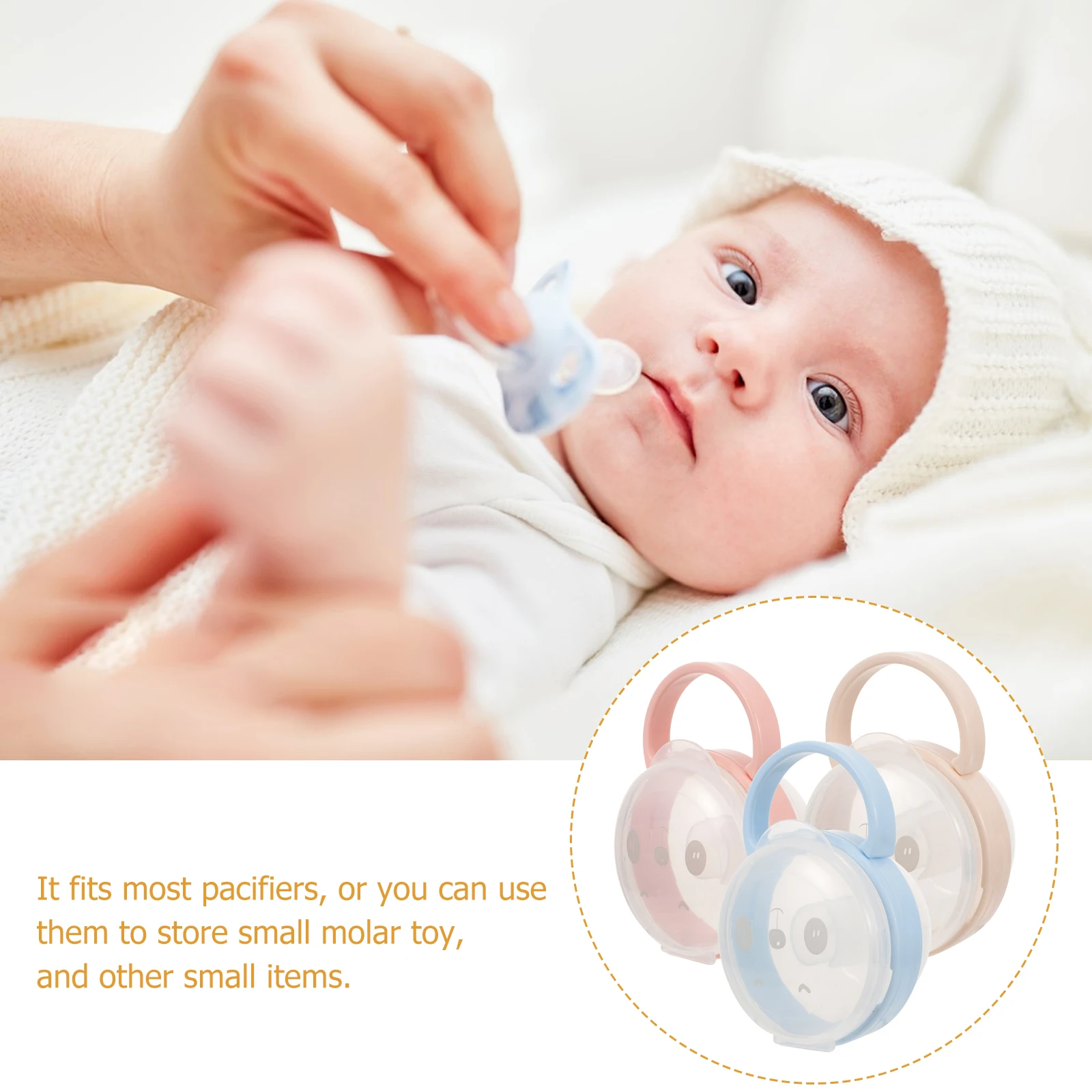 

3Pcs Pacifier Storage Box Portable Compact Baby Infant Daily Use Case for Travel Stroller Diaper Bag Handbag Purse Holder