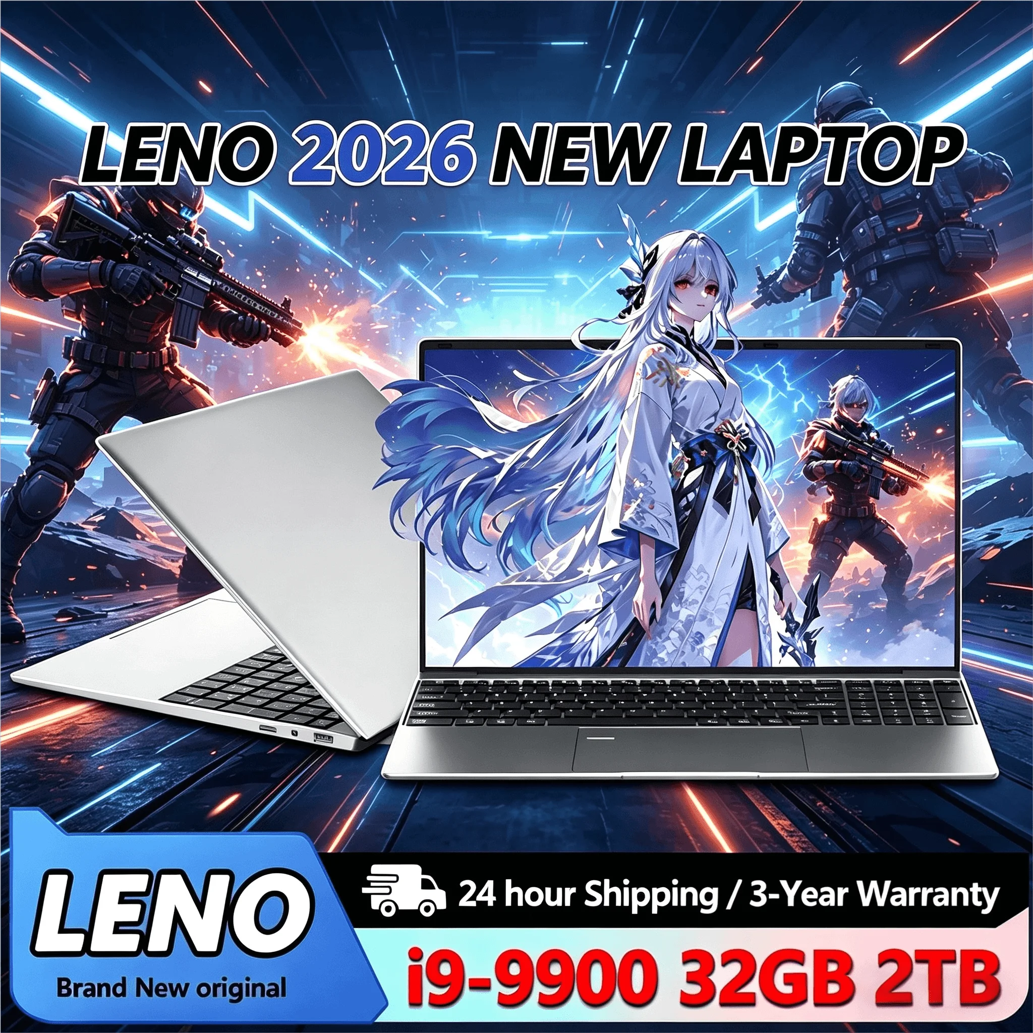 LENO NEW 15.6" Windows 11Pro Laptop Intel Core I9-9900 32GB 2TB Gaming Computer PC Gamer office Ultra Slim Notebook 1920*1080 HD