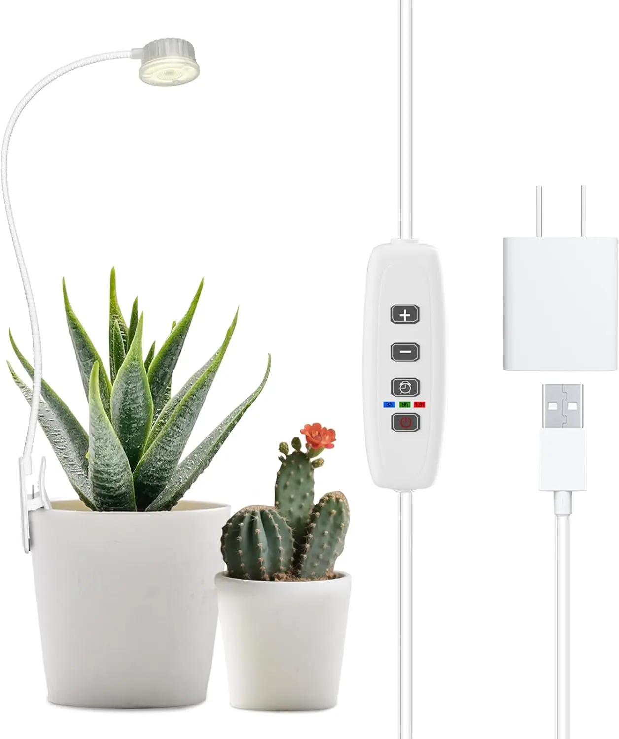 

Full Spectrum Clip-On Grow Light for Indoor Plants with Timer & Dimmable LEDs