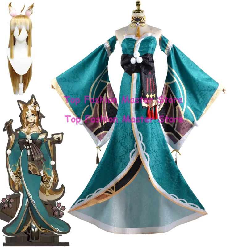

Genshin Impact Gorou Cosplay Costume Dress With Wig Anime Game Outfit Halloween Carnival Suit
