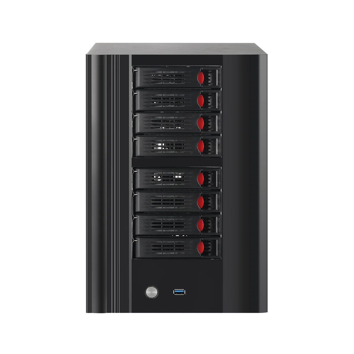 NAS Mini PC Intel N150 4/6/8 alloggiamenti HDD da 2,5/3,5 pollici DDR5 RAM M.2 NVMe SSD 3x Ethernet Tipo-C Slot per scheda TF Windows10/11 NAS OS