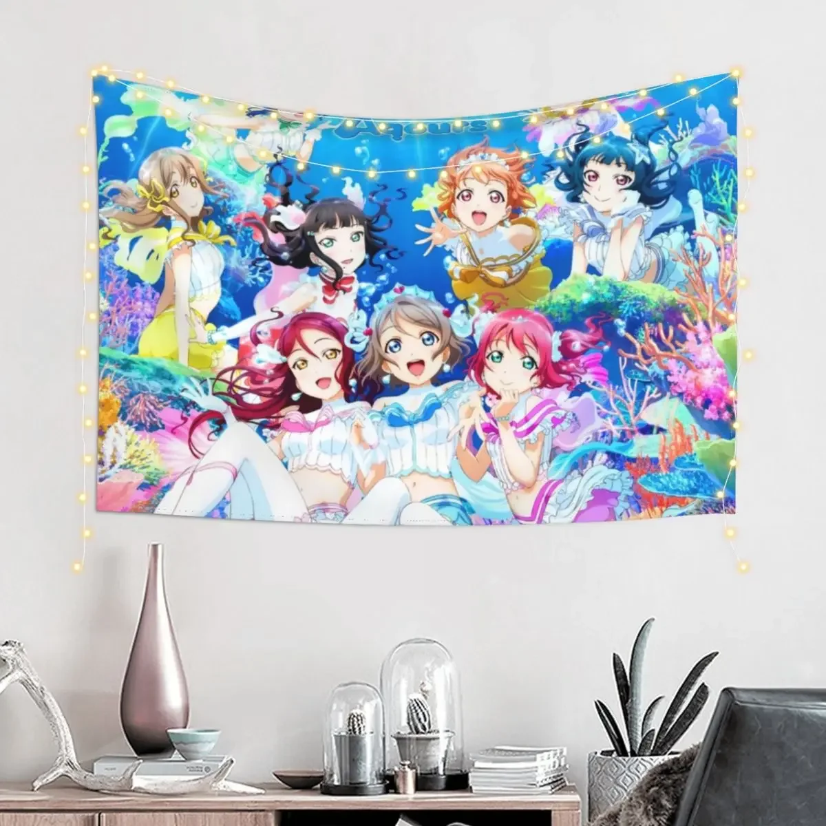 Love Live! Sunshine!! - Koi ni Naritai AQUARIUM Tapestry For Bedroom Decoration Aesthetic Decor For Room Tapestry