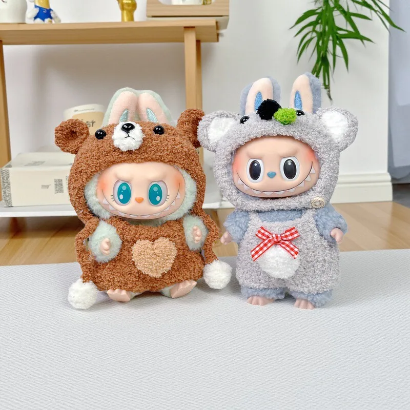 Labubu-ropa de muñeca de vinilo, generación 1, 2, 3, conjuntos de ropa de muñeca de peluche de moda, muñeca no incluida, juguetes de moda, figura de adornos