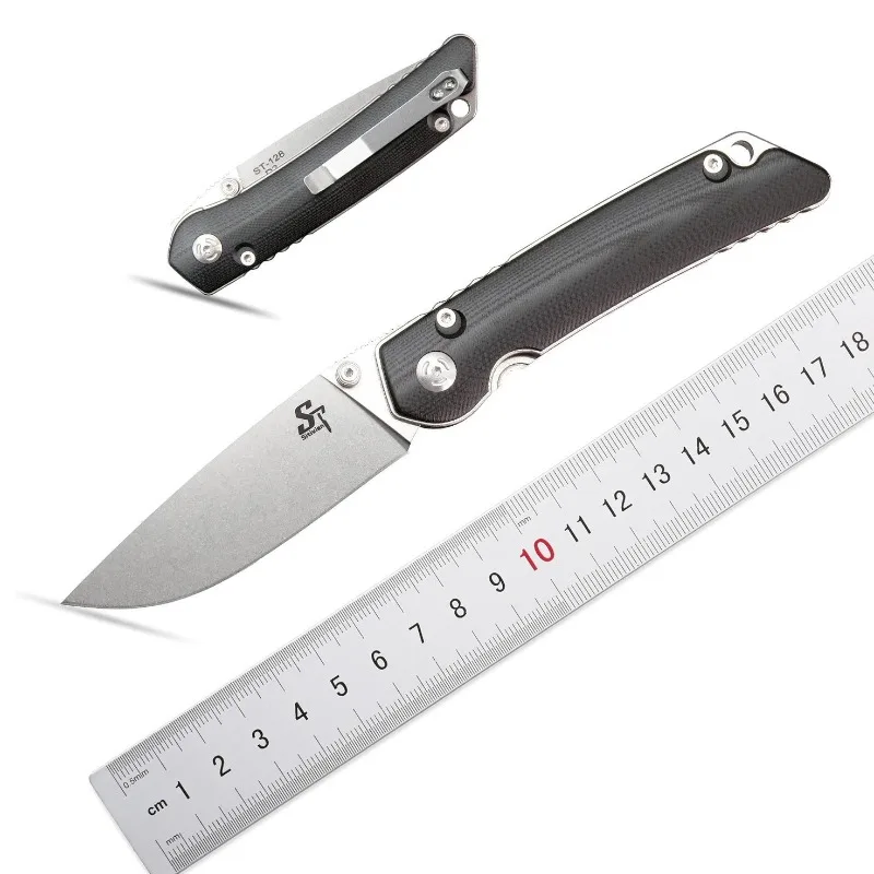 

Sitivien128 Folding Pocket Knife D2 Steel G10 Handle Outdoor Hiking Survival Knife Tactical Hunting Camping Fruit EDC Tool Knife