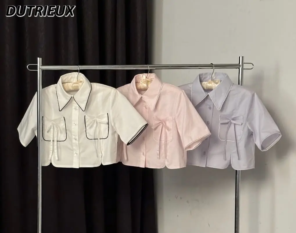 Chemise à Manches Courtes pour Femme, Chemisier Doux de Style Japonais, avec Nministériels d Simple, Élégant, Nouvelle Collection d'Été