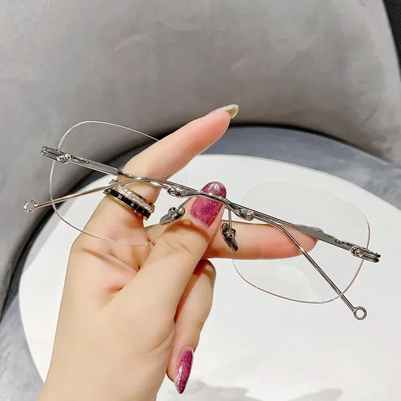 

Unisex Fashion Anti Blue Light Glasses Clear Glasses Computer Glasses Style Rimless Eyeglasses Plain Eyewear Face Decor