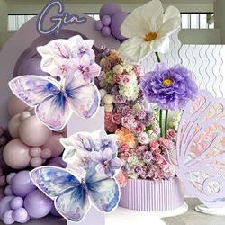36/24/18inch Floral Butterfly Cutouts Foam Board Purple Butterfly Cardboard KT Board Girls 1st Birthday Baby Shower DIY Decor