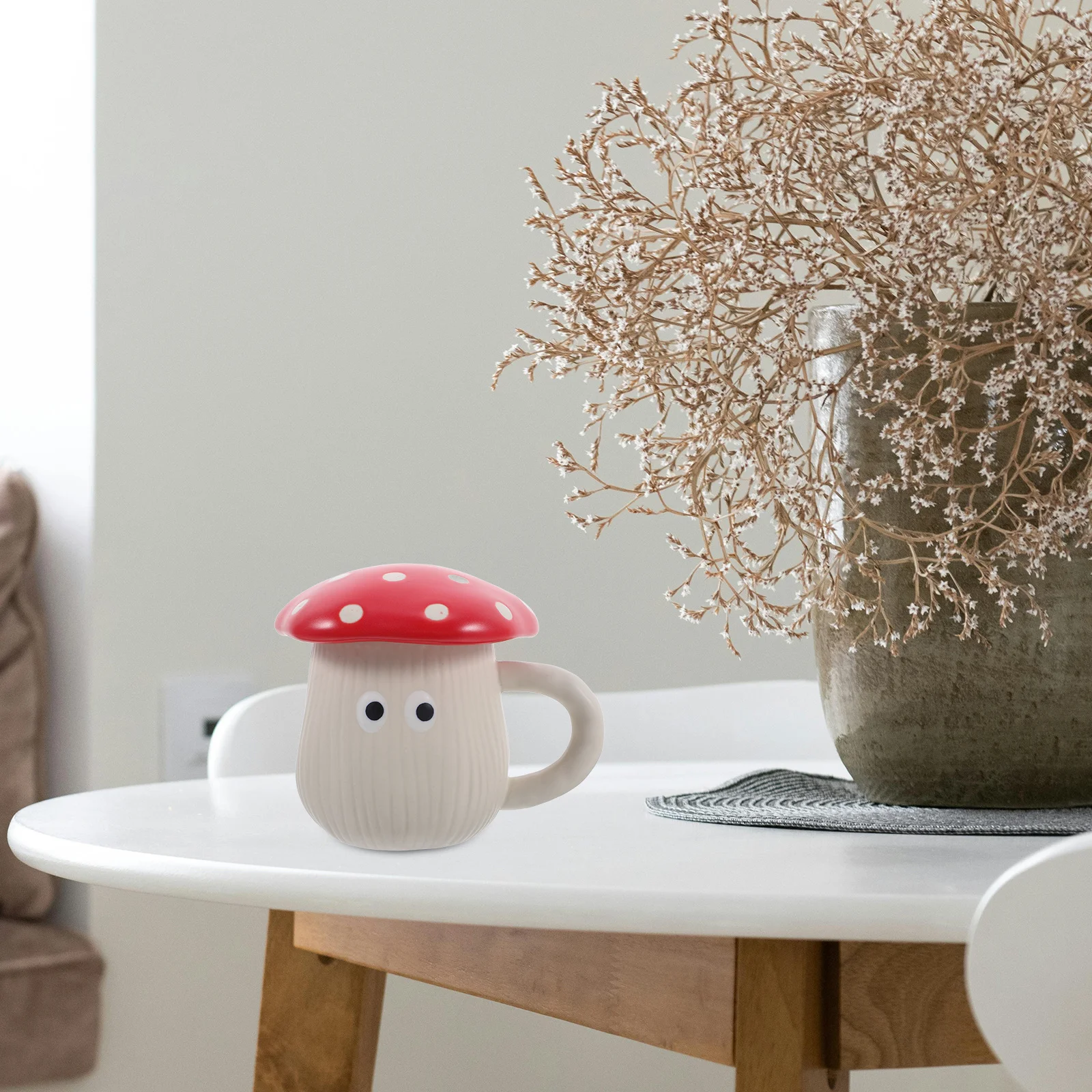 

Large Capacity Mushroom Mug Ceramic Cute Coffee Cup Tea Cup Home Office Drinkware Mushroom Mug with Lid Unique Coffee Mugs
