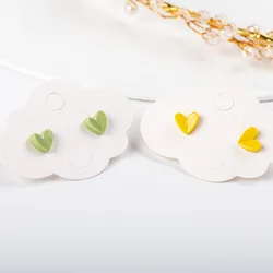 Small Cute Colorful Summer Ceramic Earrings Korean style Flower Bear Geometric Food Stud Earrings Set For Women #LY407