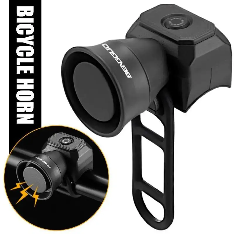 Electric Bicycle Horn 120DB Super Loud Sound IP4 Waterproof Type C Rechargeable For Road Mountain Biking Daily Commute▪