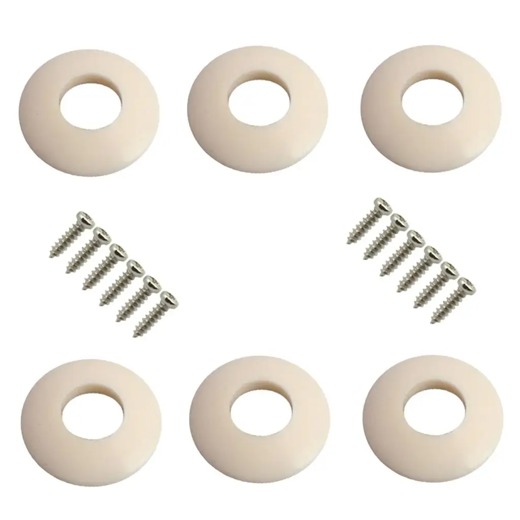 Plastic Guitar Tuning Peg Machine Head Ferrule Gasket Set White Replacement Washer for String Instrument Parts