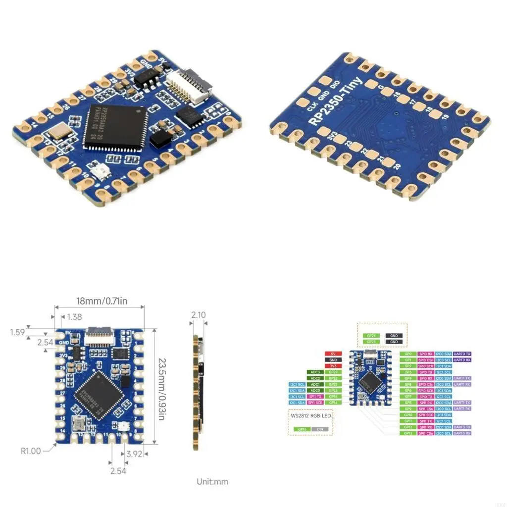 

900F RP2350 Tiny Development Boar Double Architecture For Education And Training