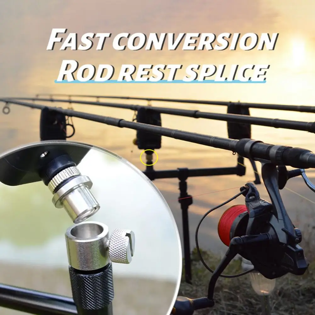 Adaptador de suporte de vara de pesca, aço inoxidável, rosca de 3/8 polegadas, suporte para vara de pesca, conector, acessórios de pesca de carpa