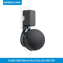 SPORTLINK Outlet Wall Mount Bracket for Alexa Echo Dot 4th 5th Generation Space Saving Speaker Holder Built-in Cable Management